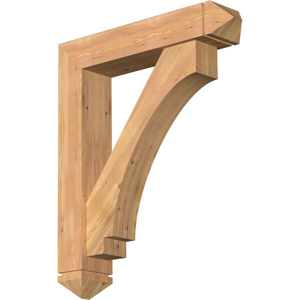Ekena Millwork Imperial Arts and Crafts Smooth Bracket w/ Offset Brace, Western Red Cedar, 7 1/2"W x 36"D x 44"H BKT0806X36X44IMP03SWR - main